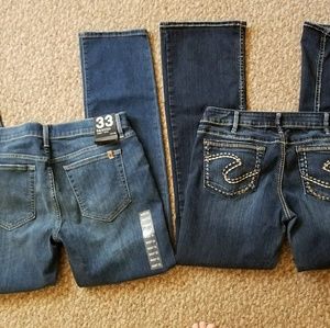 2 pairs of jeans Joe's and Silvers 33/34